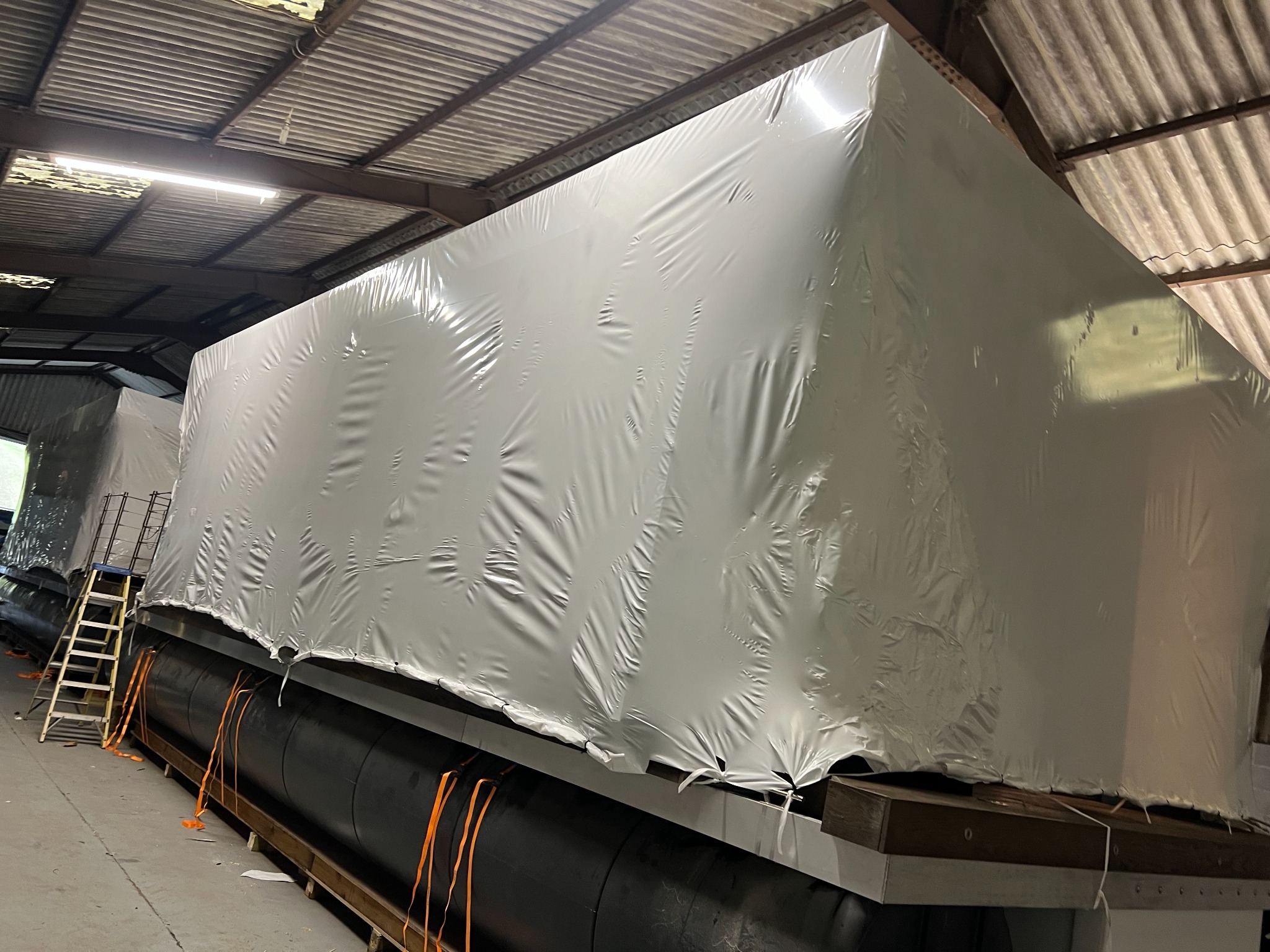 Marine shrink wrapping for yacht winter storage